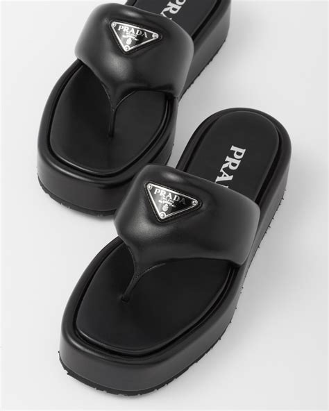 prada soft nappa|Prada soft padded nappa sandals.